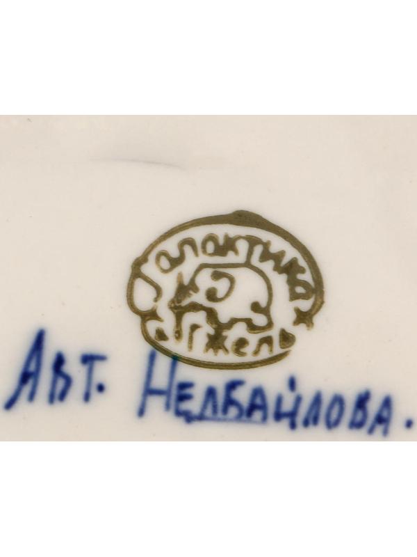 Супница «Цветы», D=23 см, H=15 см, малая, гжель