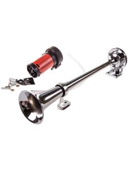 Сигнал звуковой Skyway 007, воздушный, 400 мм, 12 В, 70 Дцб, хром , S07601007