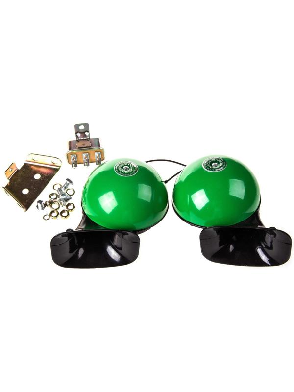 Сигнал звуковой Skyway 003 MESHUBA HORN, d=120 мм, 12 В, 110 Дцб, зеленый, набор 2 шт, S07601003