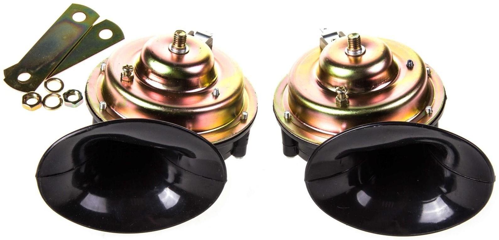 Сигнал звуковой Skyway 004, электрический, d=105 мм, 12 В, 110 Дцб,, черный, 2 шт