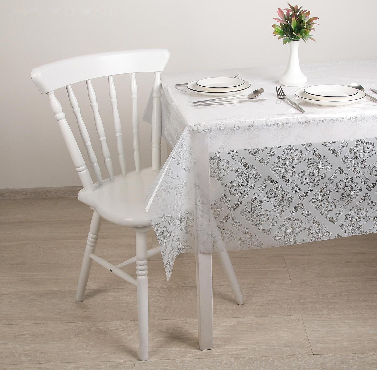 Скатерть без основы многоразовая «Ажурная», 132×220 см, цвет МИКС