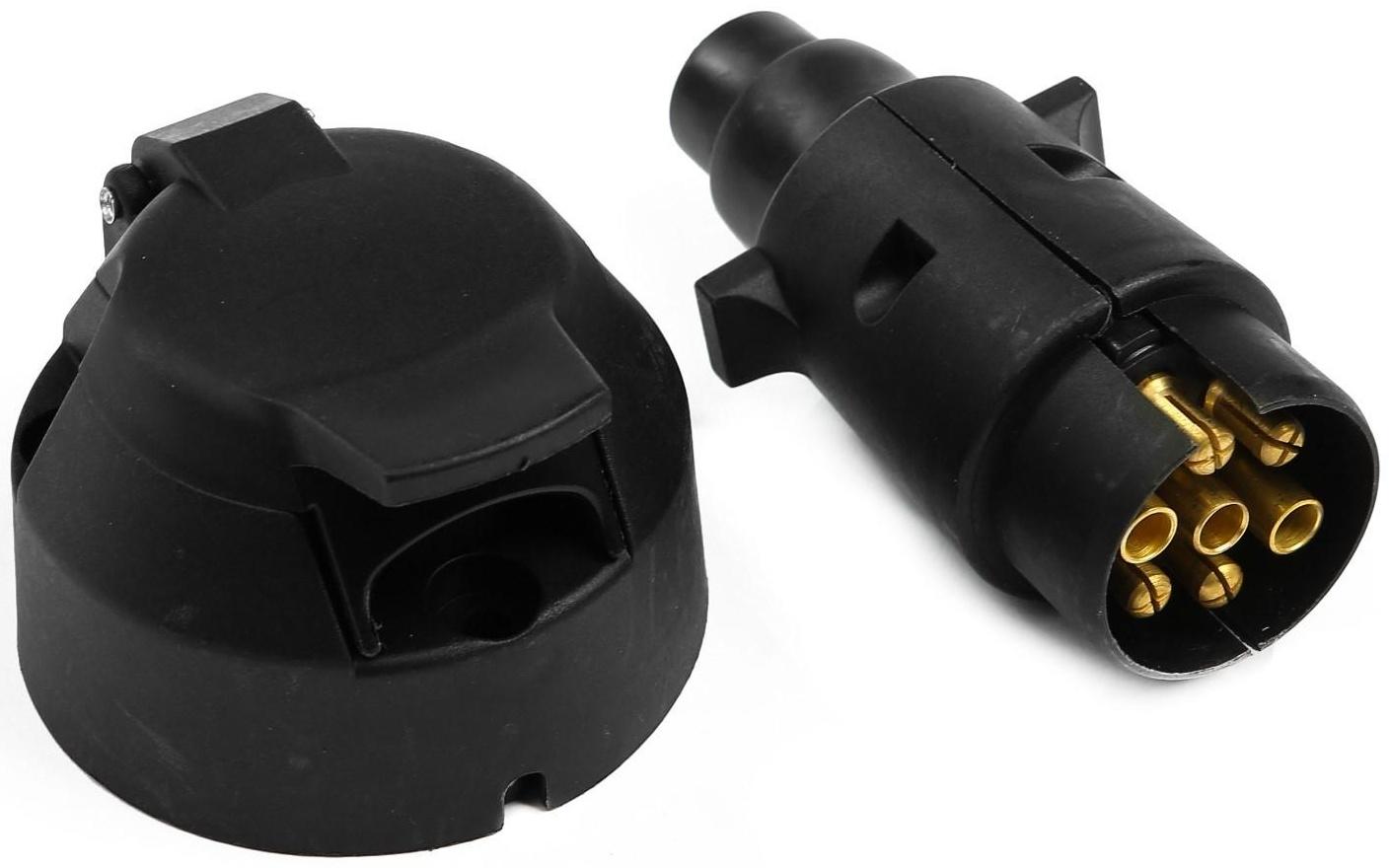 Соединитель для электропроводки прицепа, розетка и вилка, 7 контактов, пластик