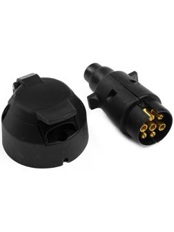 Соединитель для электропроводки прицепа, розетка и вилка, 7 контактов, пластик