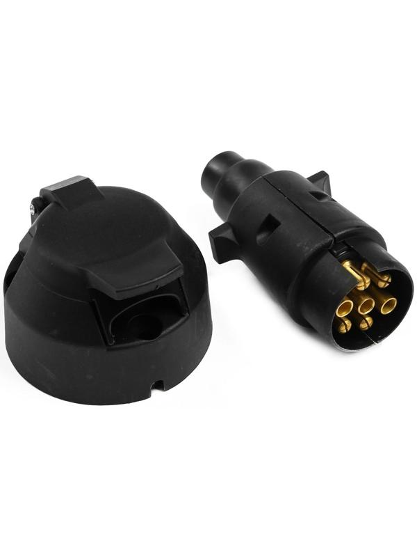 Соединитель для электропроводки прицепа, розетка и вилка, 7 контактов, пластик