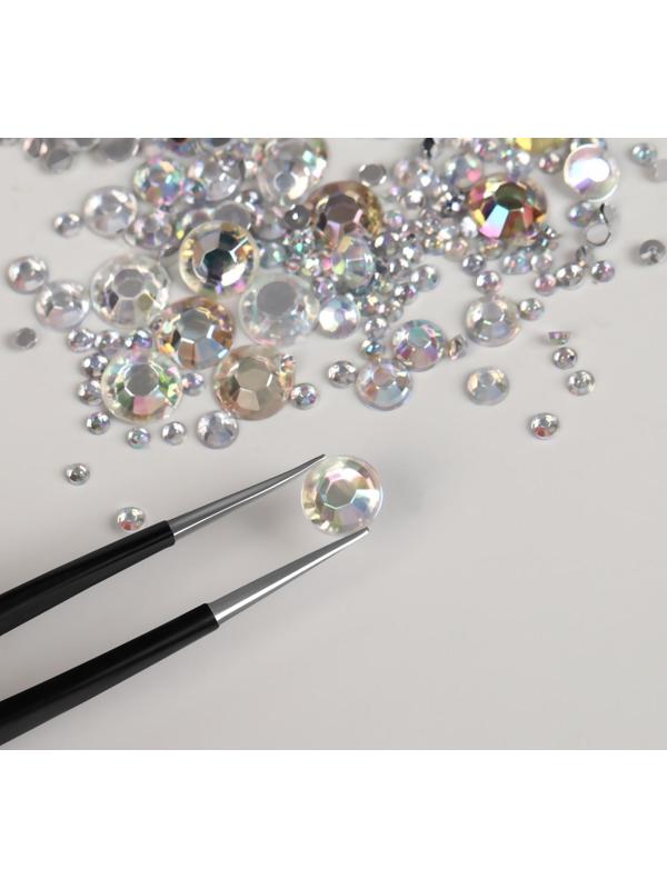 Стразы для декора, 1,5/2/2,5/3 мм, цвет серебристая голография