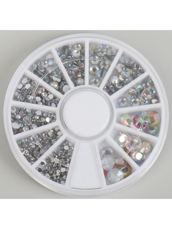 Стразы для декора, 1,5/2/2,5/3 мм, цвет серебристая голография