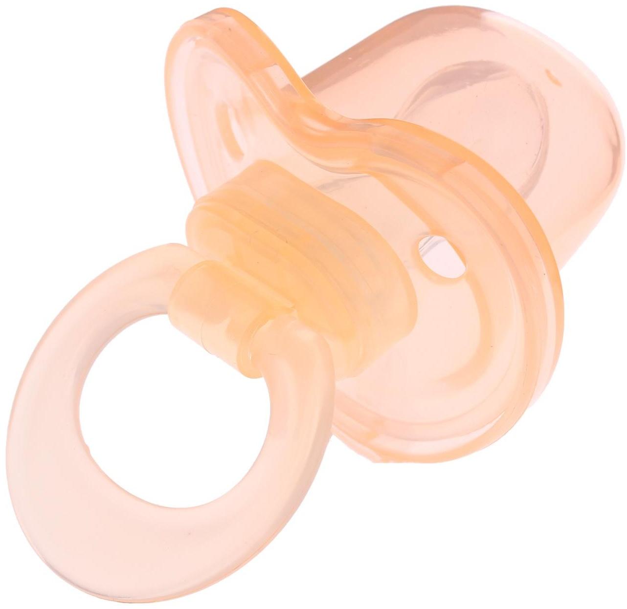 Пустышка силиконовая ортодонтическая с колпачком, от 0 мес., цвет персиковый