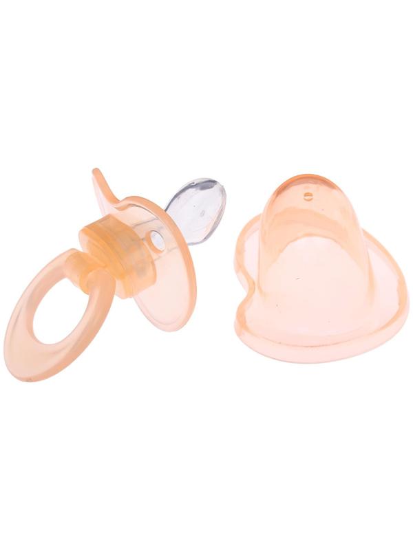 Пустышка силиконовая ортодонтическая с колпачком, от 0 мес., цвет персиковый