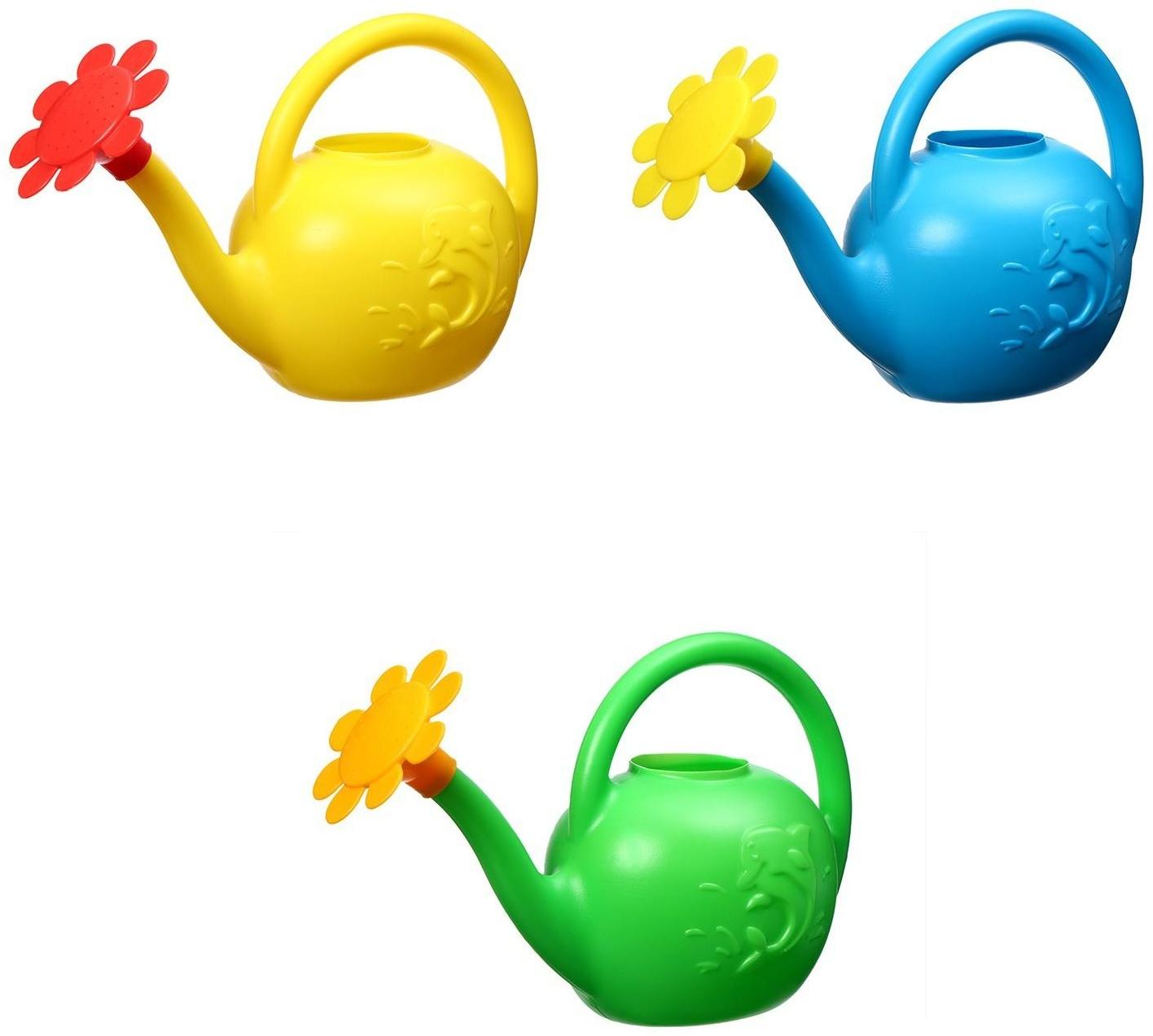 Лейка, 1.5 л, с рассеивателем, цвет МИКС, «Ромашка»