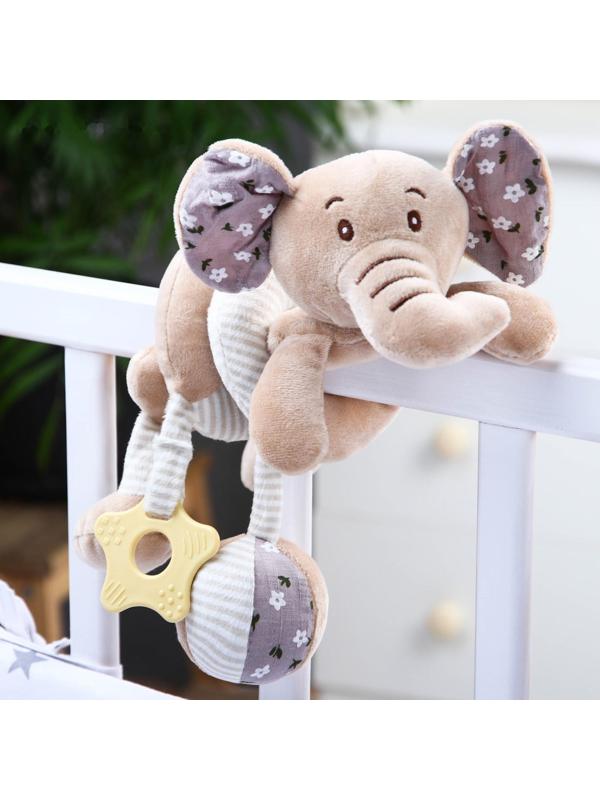 Растяжка - спираль мягкая с погремушкойна кроватку/коляску «Слоник Няша», 26 - 47 см