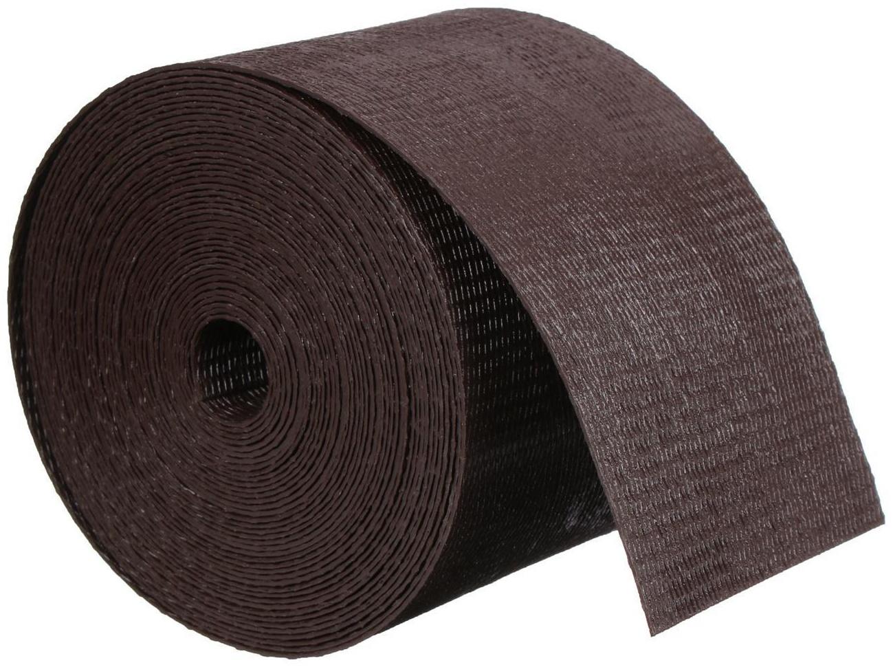 Лента бордюрная, 0.1 × 10 м, толщина 1.2 мм, пластиковая, коричневая, Greengo