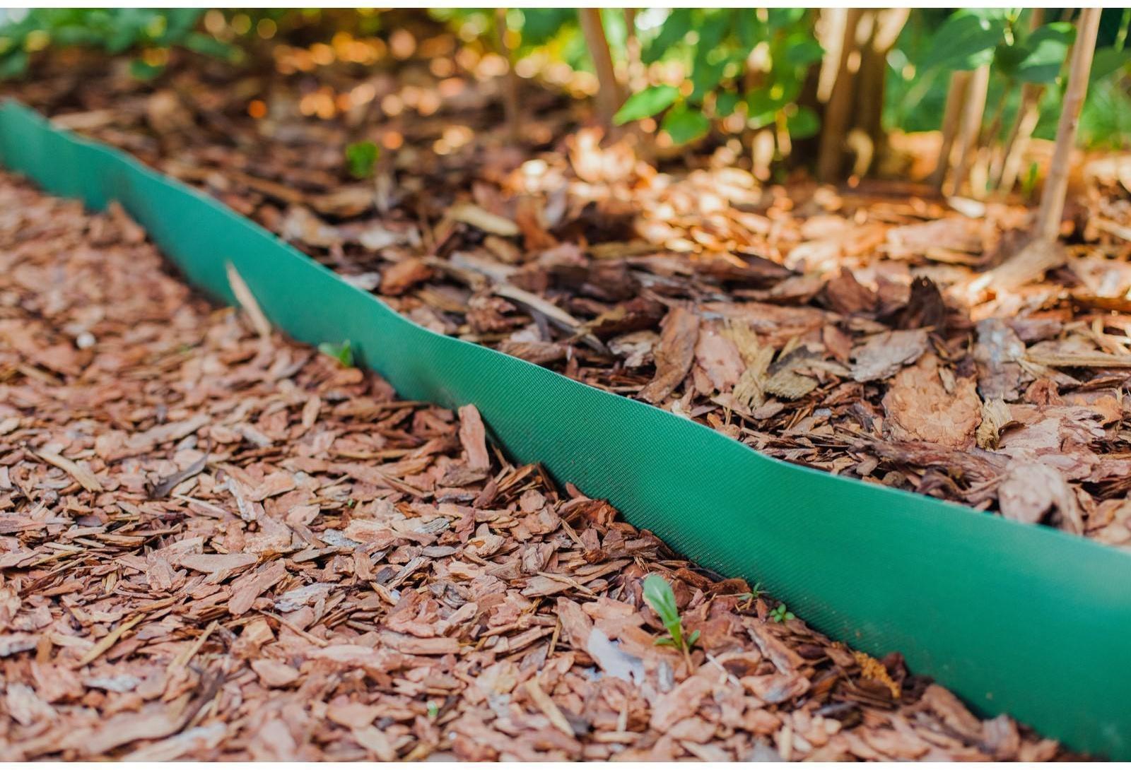 Лента бордюрная, 0.3 × 10 м, толщина 1.2 мм, пластиковая, зелёная, Greengo