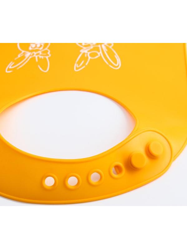 Нагрудник для кормления силиконовый с карманом, цвет оранжевый