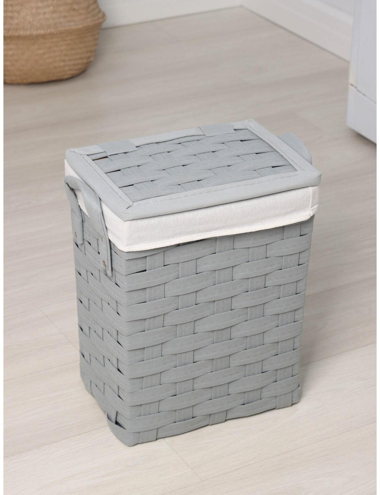 Корзина для белья Доляна «Плетение», 33,5×23,5×42 см, цвет серый