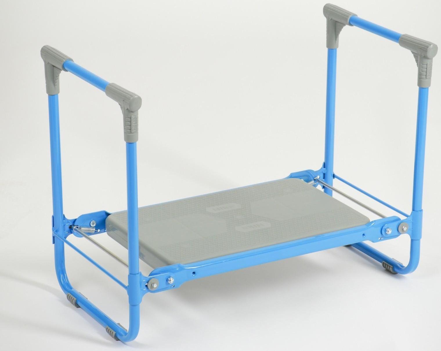 Скамейка-Перевертыш садовая складная 56х30х42,5 см, голубая, макс. нагрузка 100 кг