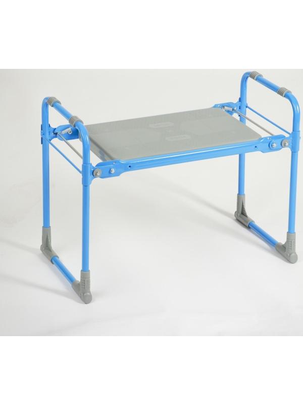 Скамейка-Перевертыш садовая складная 56х30х42,5 см, голубая, макс. нагрузка 100 кг