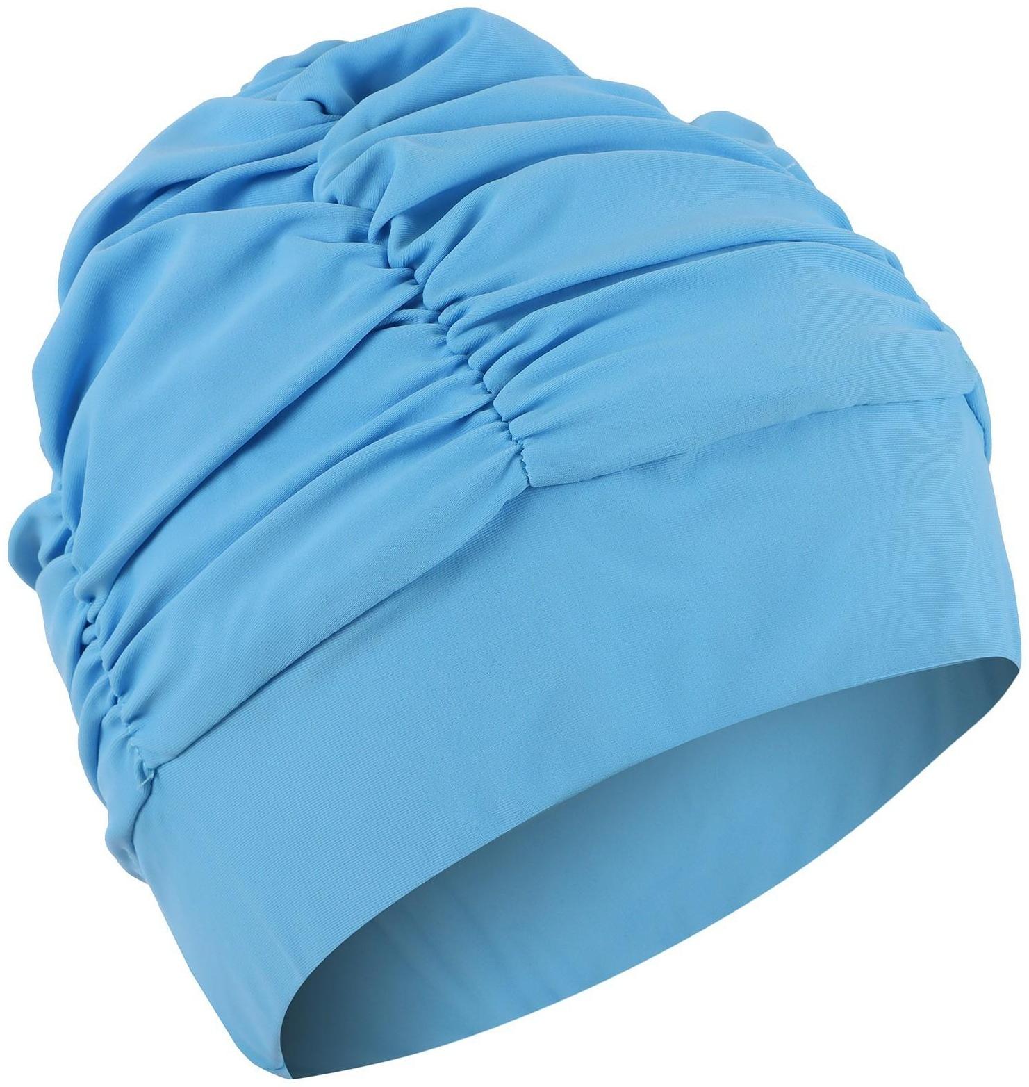 Шапочка для плавания объемная с подкладом, лайкра, цвет голубой