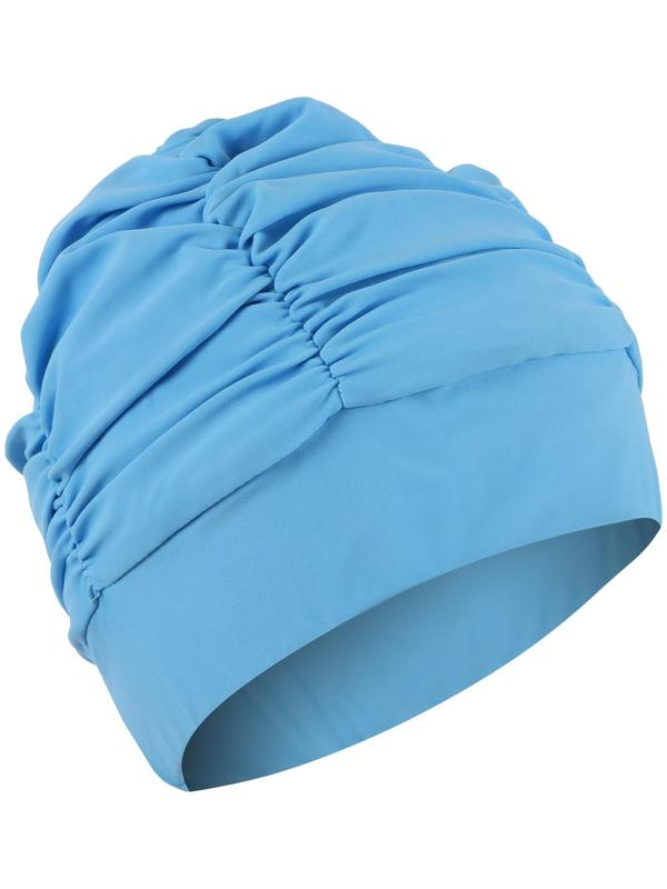 Шапочка для плавания объемная с подкладом, лайкра, цвет голубой