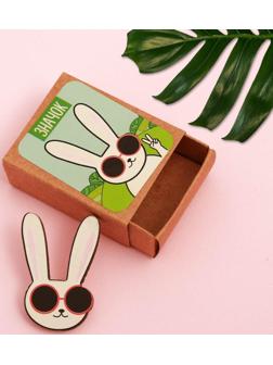 Значок в коробочке «Заяц» 5 х 4 см