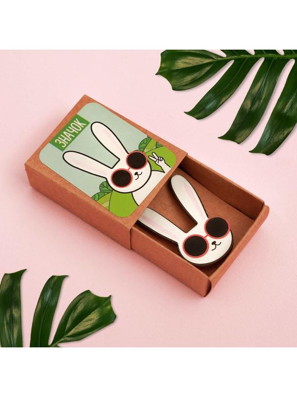 Значок в коробочке «Заяц» 5 х 4 см