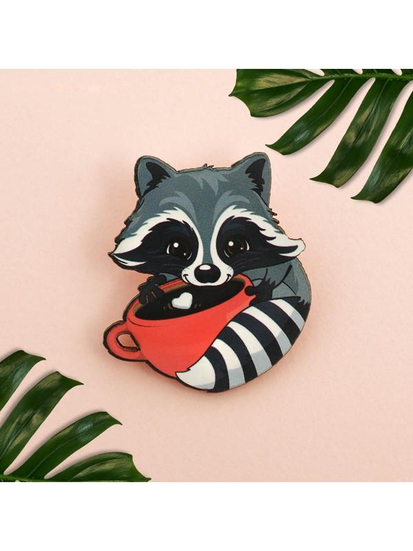 Значок в коробочке «Енот» 5 х 4 см