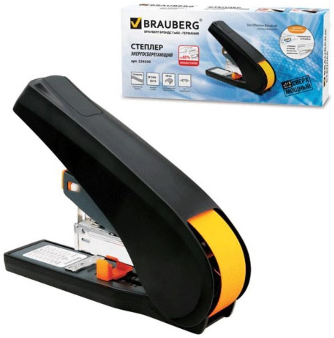 Степлер №24/6,23/13, до 100 листов, BRAUBERG Leistung, энергосберегающий