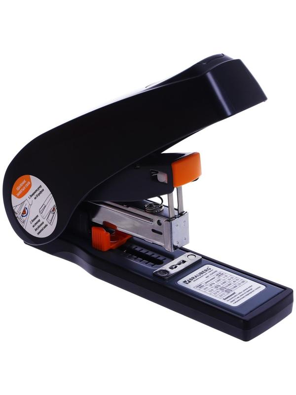 Степлер №24/6,23/13, до 100 листов, BRAUBERG Leistung, энергосберегающий