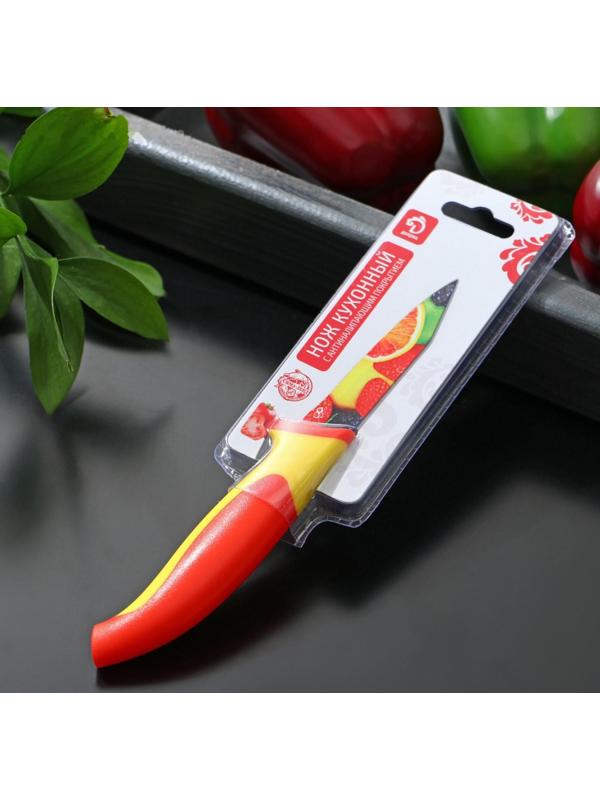 Нож кухонный с антиналипающим покрытием Доляна «Фрукты», лезвие 8 см