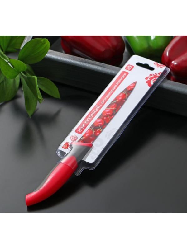 Нож с антиналипающим покрытием Доляна «Вишенки», лезвие 12 см