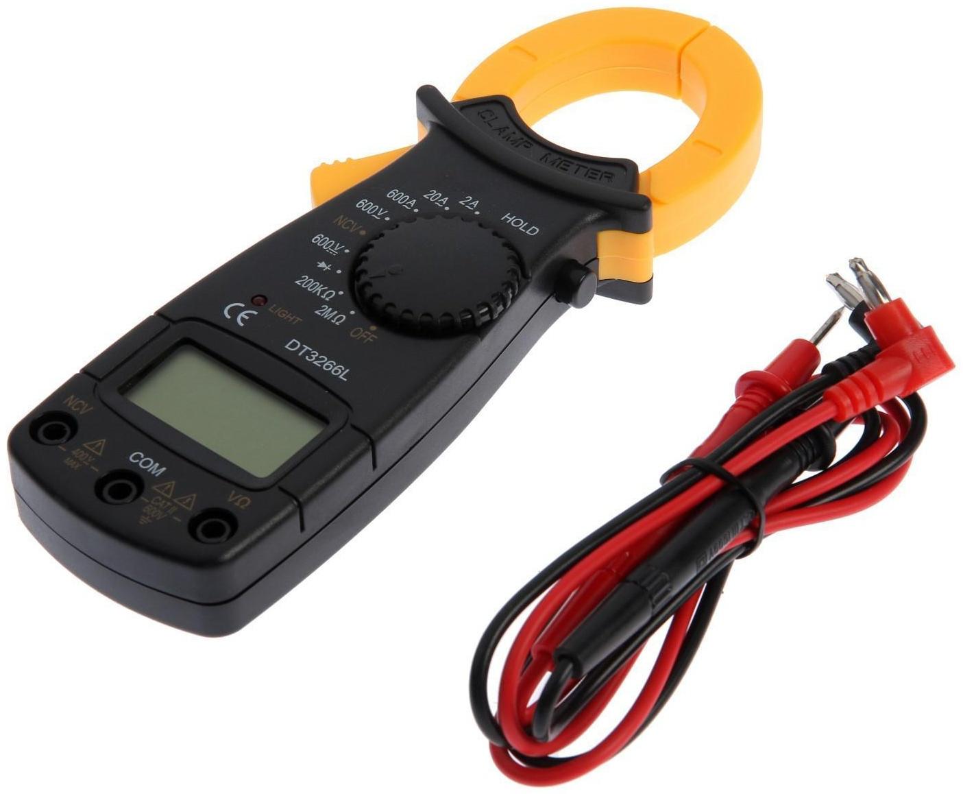 Токовые клещи ТУНДРА, DT3266L, ACV/DCV, ACA, 2KΩ-200MΩ, прозвон, подсветка