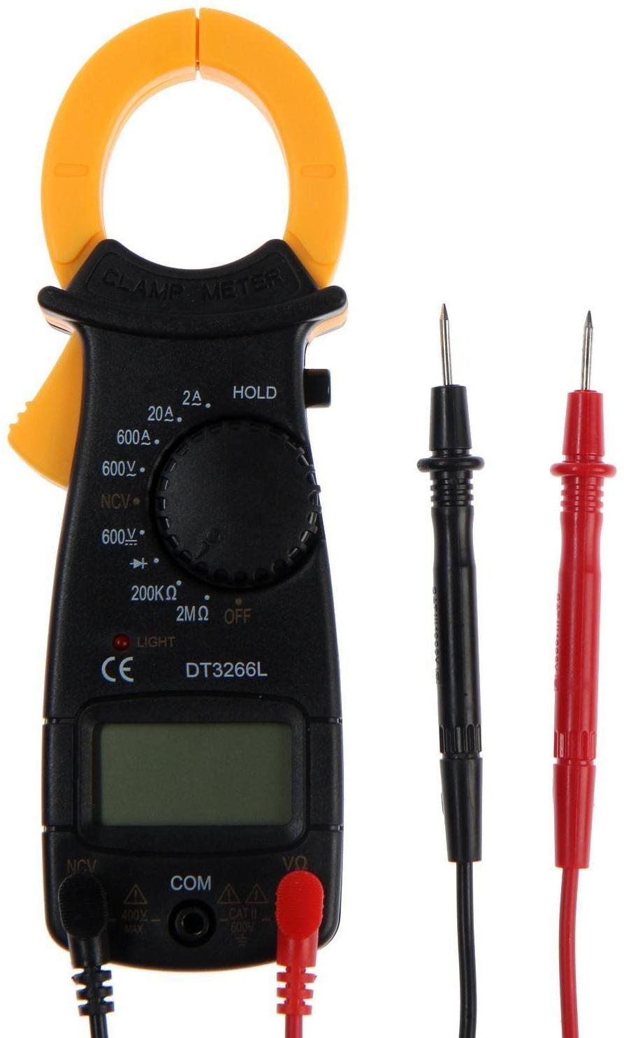 Токовые клещи ТУНДРА, DT3266L, ACV/DCV, ACA, 2KΩ-200MΩ, прозвон, подсветка