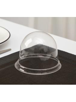 Крышка одноразовая к контейнеру ПР-Т-85К, круглая, прозрачная, 11×8,2 см, 390 шт/уп