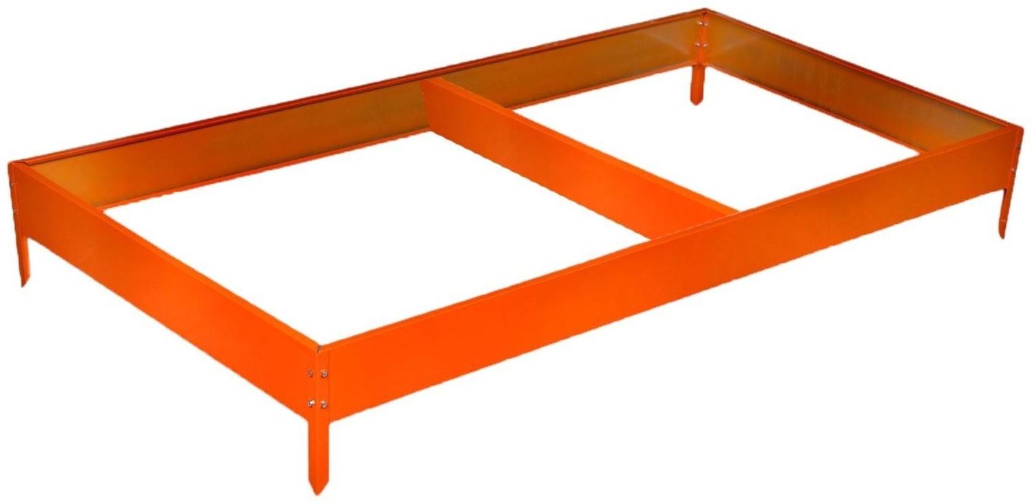 Грядка оцинкованная, 390 × 100 × 15 см, оранжевая, Greengo