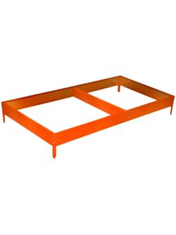 Грядка оцинкованная, 390 × 100 × 15 см, оранжевая, Greengo