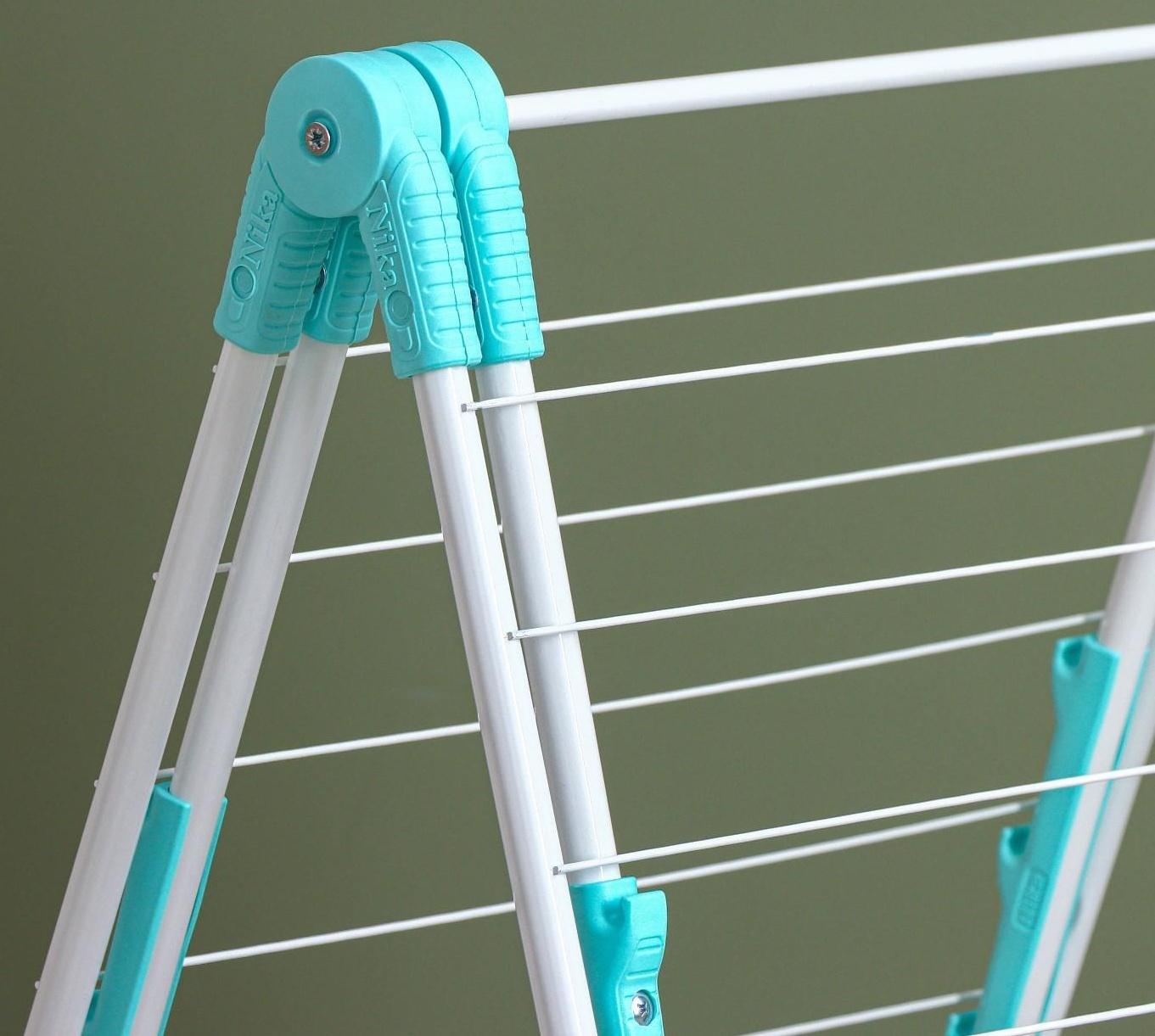 Сушилка для белья двухуровневая, рабочая длина 21 м, цвет белый