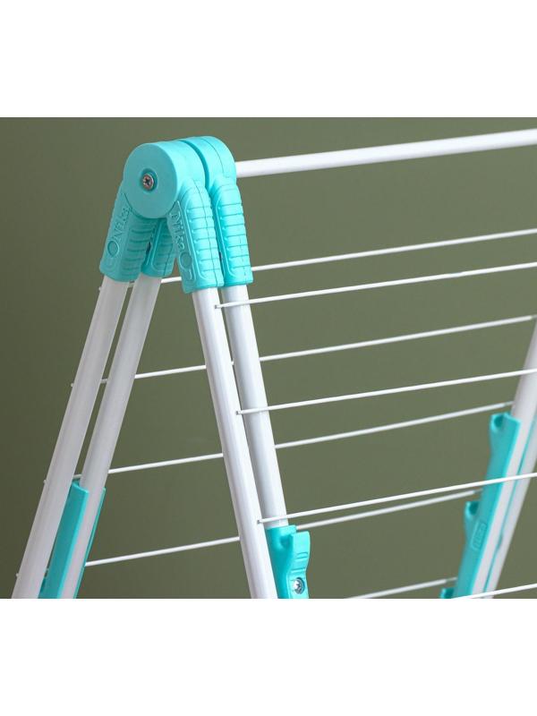 Сушилка для белья двухуровневая, рабочая длина 21 м, цвет белый