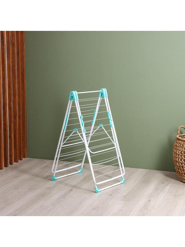 Сушилка для белья двухуровневая, рабочая длина 21 м, цвет белый