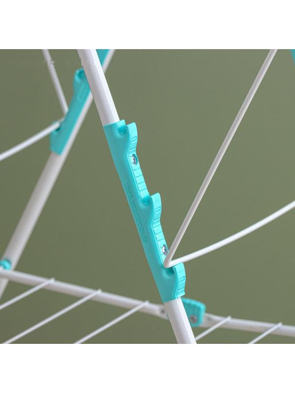 Сушилка для белья двухуровневая, рабочая длина 21 м, цвет белый