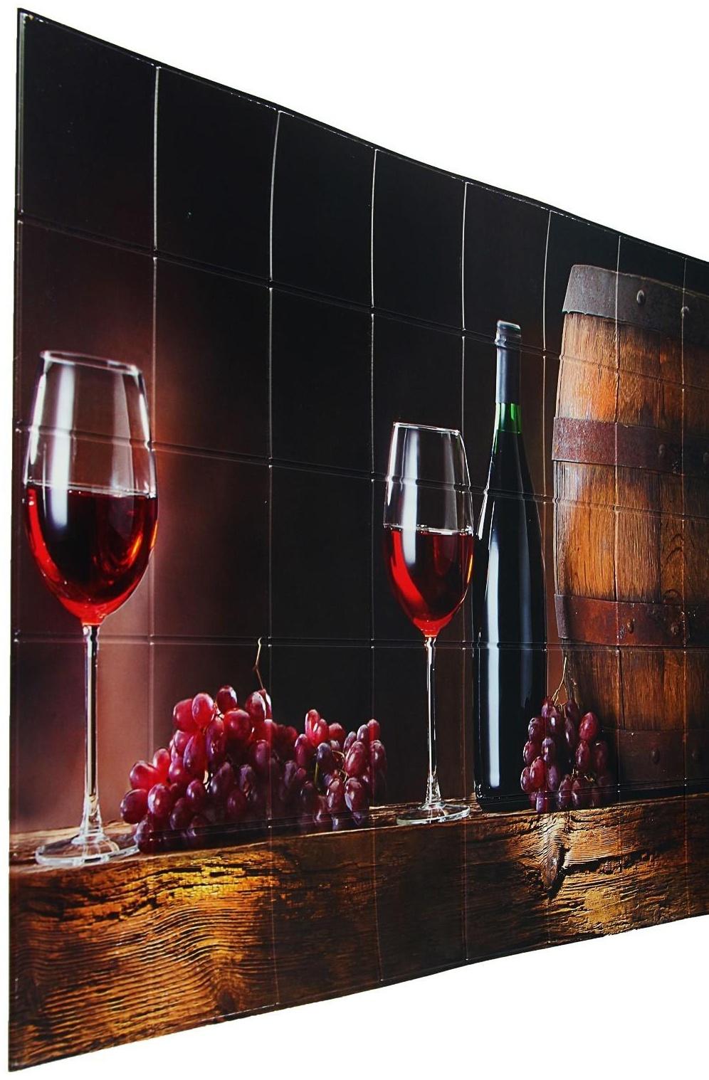 Панель ПВХ плитка Вино 485х960