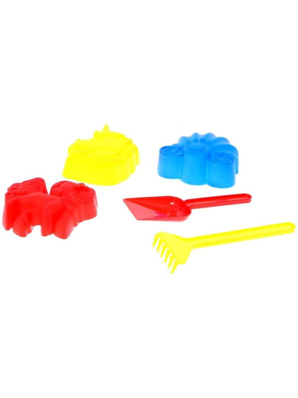 Набор для игры в песке №108 (3 формочки для песка, грабли, совок)