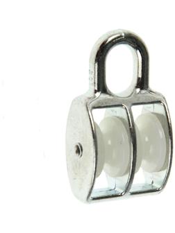 Блок двойной ТУНДРА krep, с нейлоновым шкивом, 20 мм