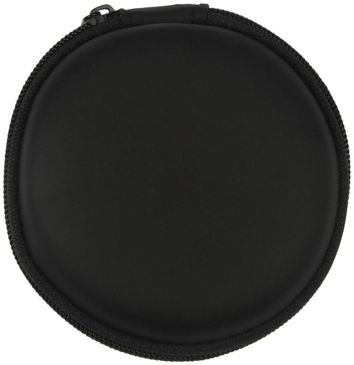 Футляр для наушников LuazON, круглый 8х8х3 см, кожзам