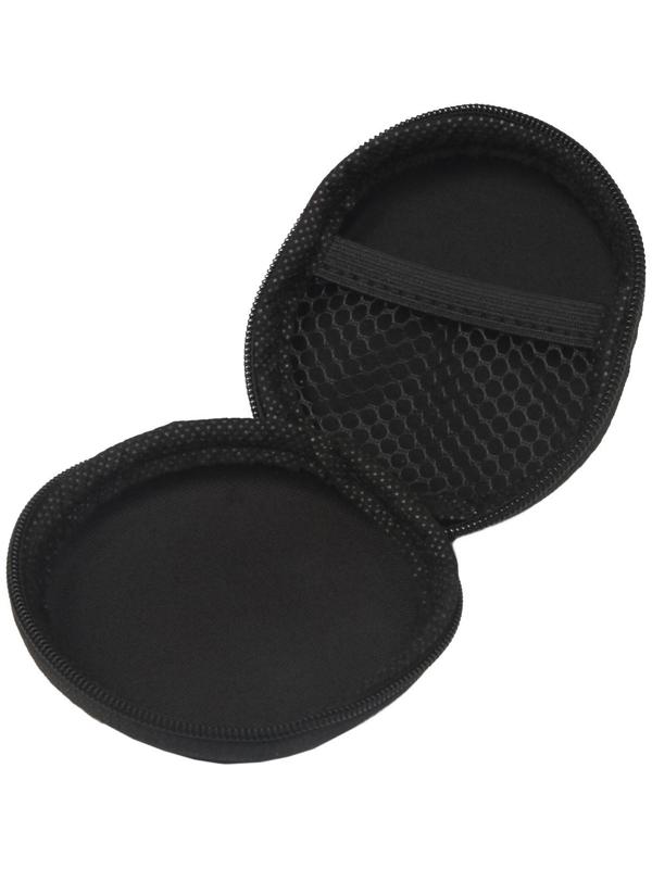 Футляр для наушников LuazON, круглый 8х8х3 см, кожзам