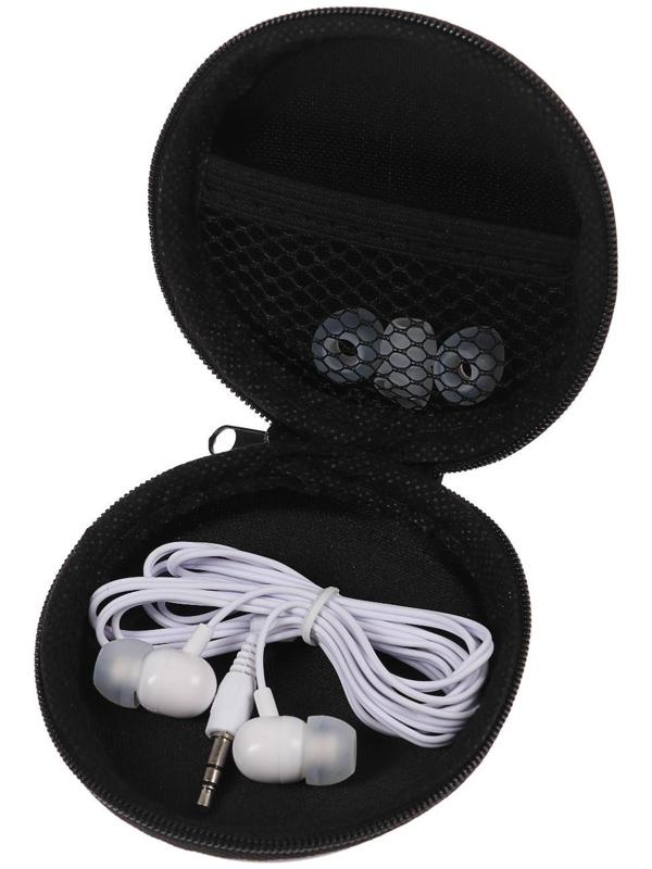 Футляр для наушников LuazON, круглый 8х8х3 см, кожзам