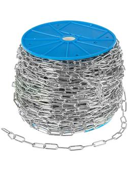 Цепь длиннозвенная ТУНДРА krep, DIN763, диаметр 3 мм, сварная, оцинкованная, 100 м