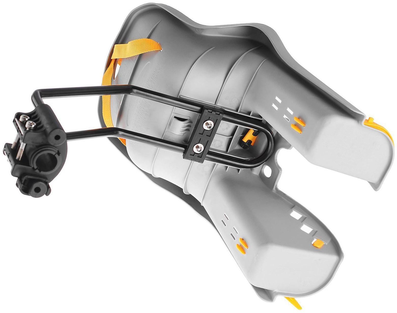 Велокресло переднее BQ-6, крепление на раму, цвет серый