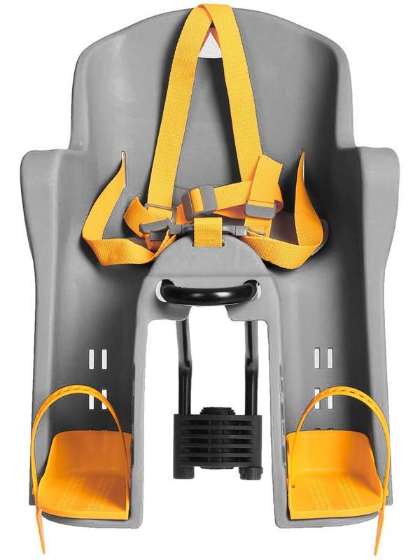 Велокресло переднее BQ-6, крепление на раму, цвет серый