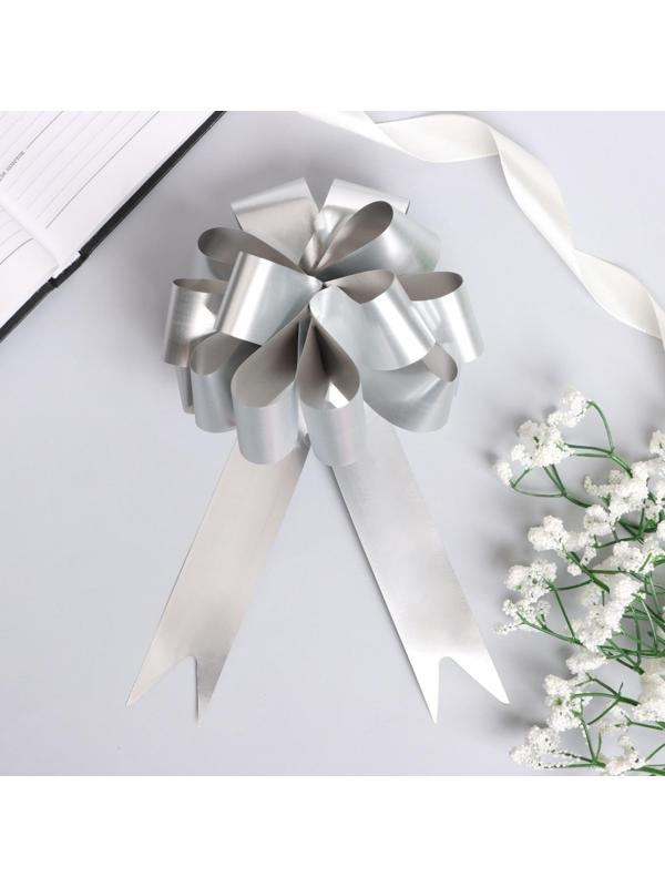 Бант-шар №3 простой серебряный