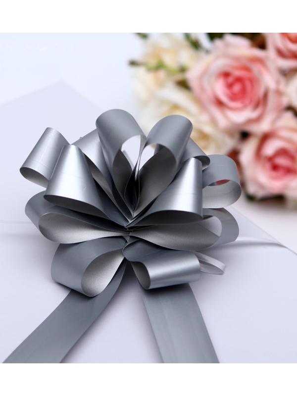 Бант-шар №3 простой серебряный