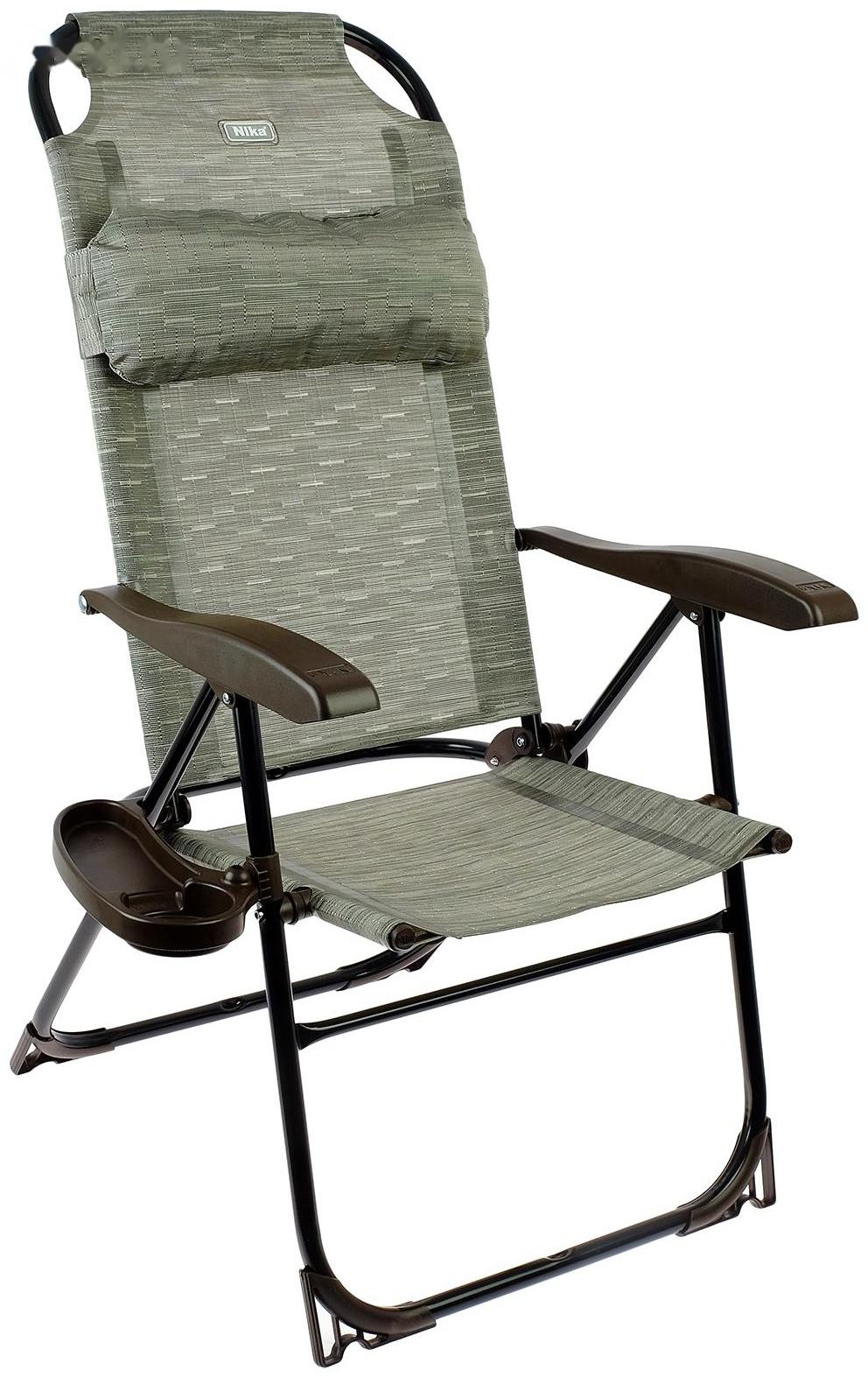 Кресло-шезлонг с полкой КШ2/4, р. 75 x 59 x 109 см, цвет серый